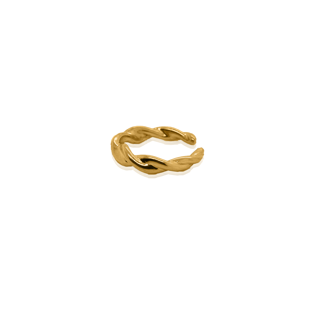 Nebu Gold 24kt Gold Braided Ring Side
