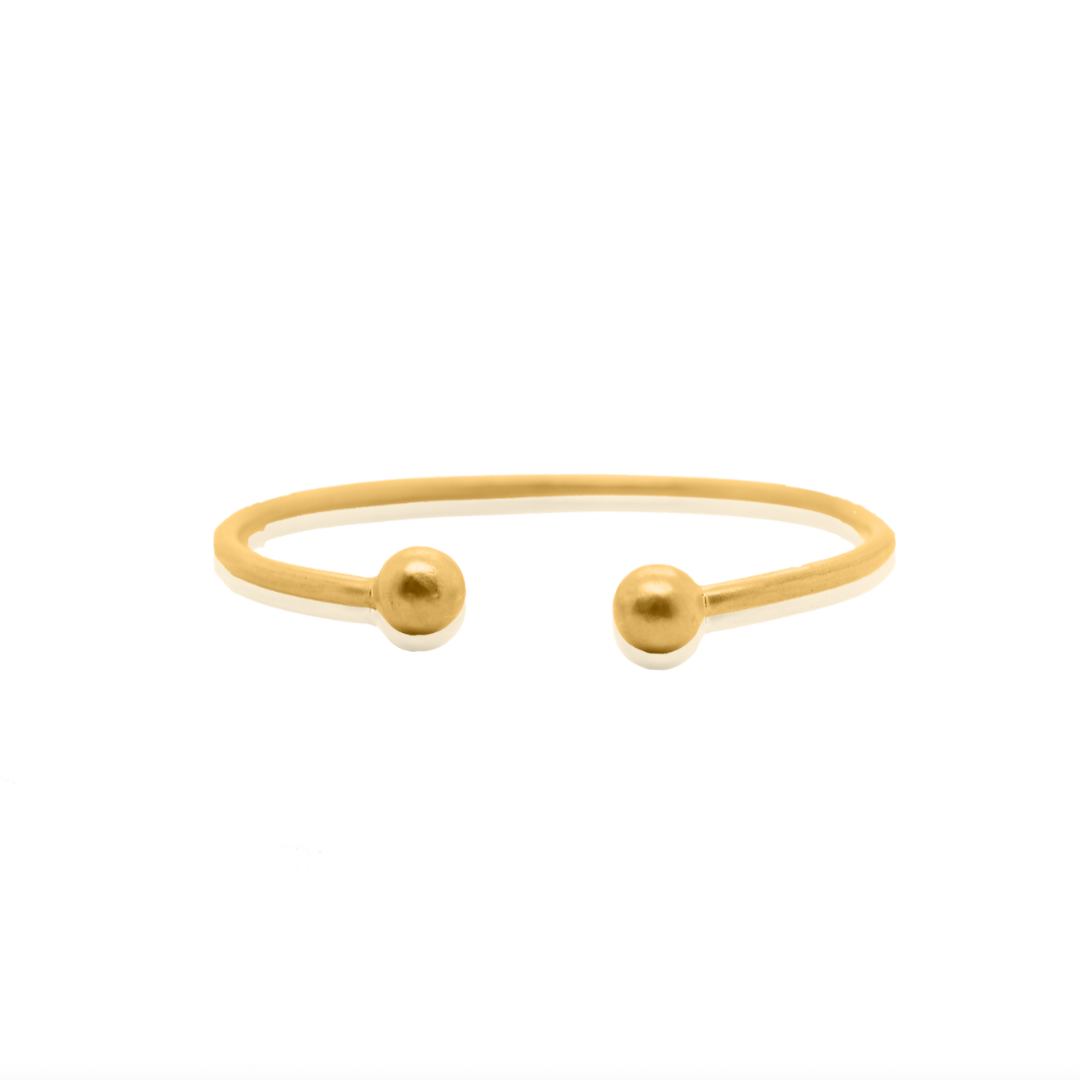 Nebu Gold 24kt Gold Golden Orb Bangle Front View