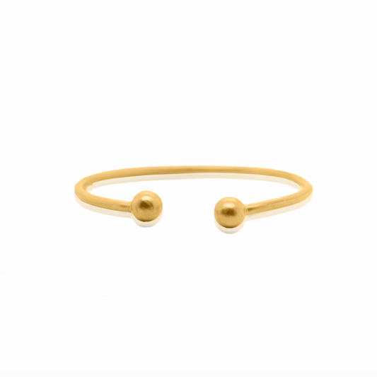Nebu Gold 24kt Gold Golden Orb Bangle Front View