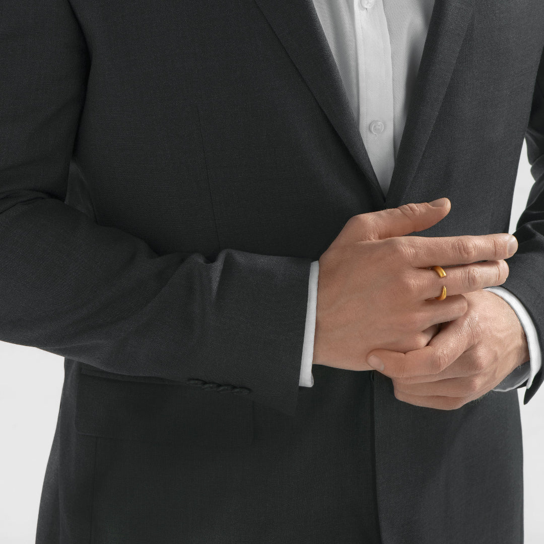 Nebu Gold 24kt Gold Horn Ring Male