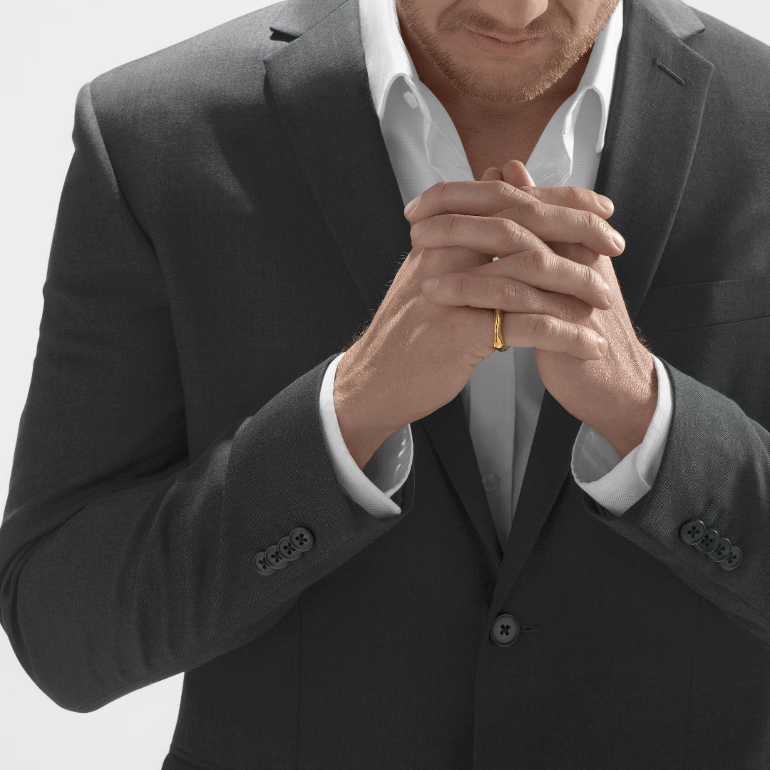 Nebu Gold 24kt Gold Molten Ring Male