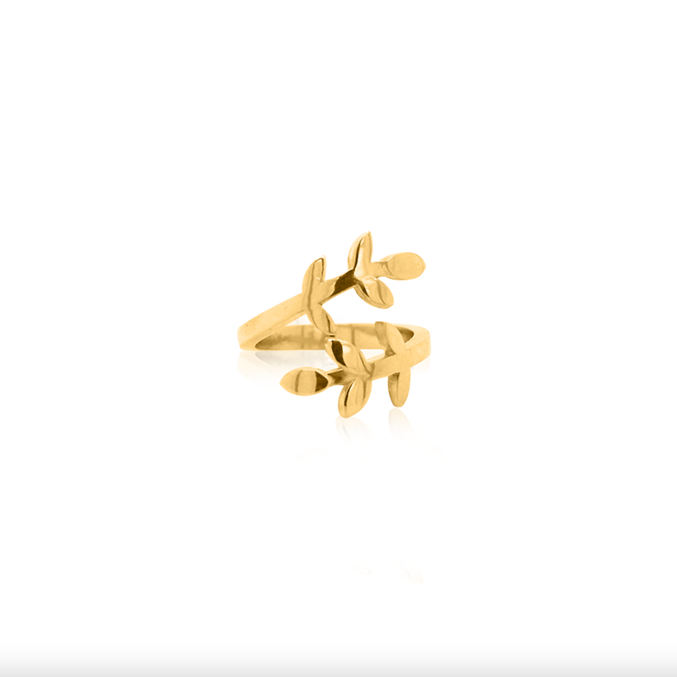 24k Gold Olive Branch Ring