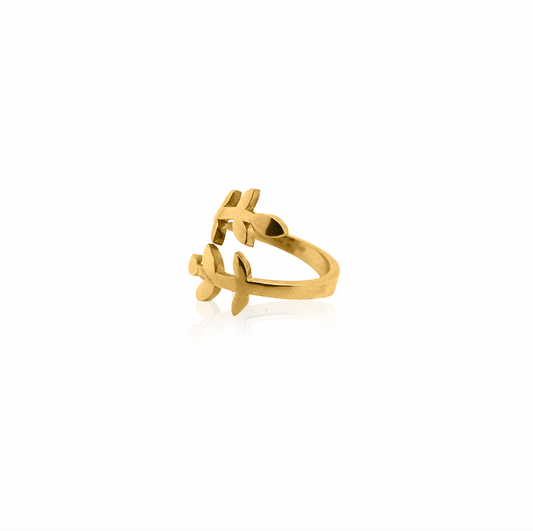 24k Gold Olive Branch Ring