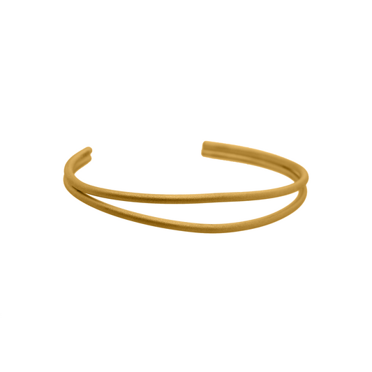 24Kt Gold Tapered Double Band Bangle