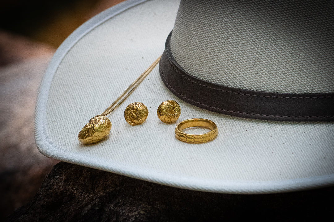 24Kt Gold Pangolin Stud Earrings