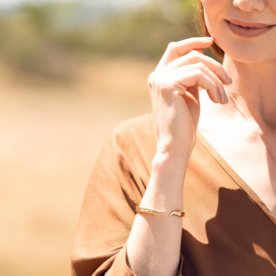 24Kt Gold Rhino Horn Wrist Cuff