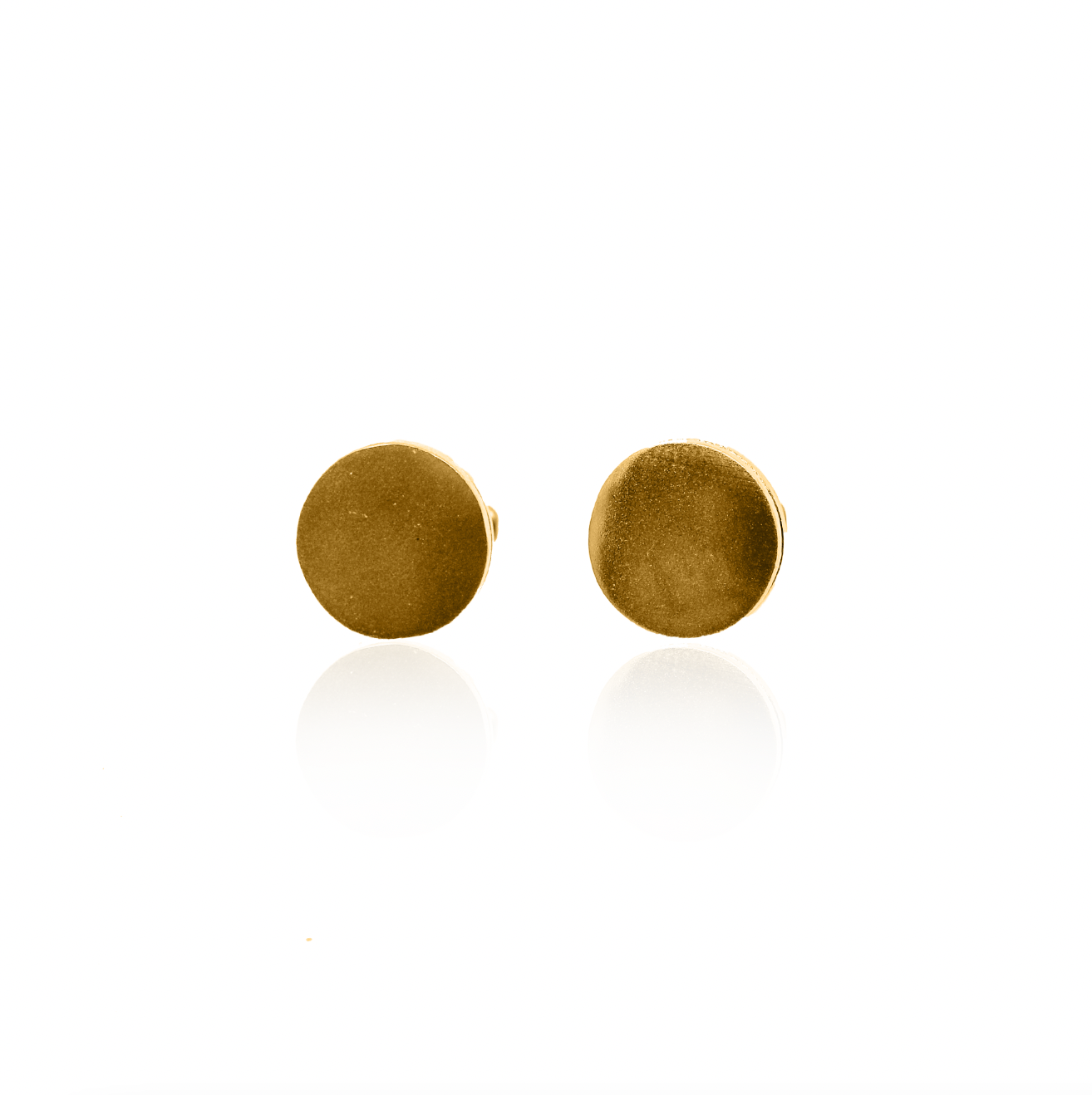 24Kt Gold Bevelled Polished Disc Cufflinks