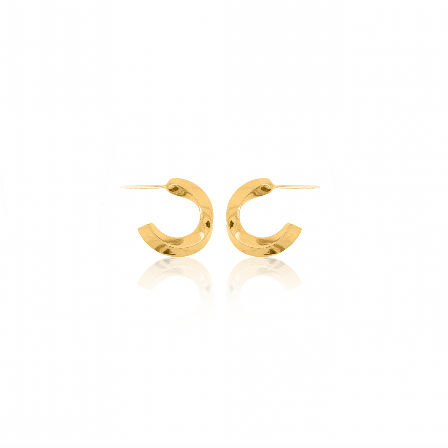 24Kt Gold Chunky Twist Hoop Earrings