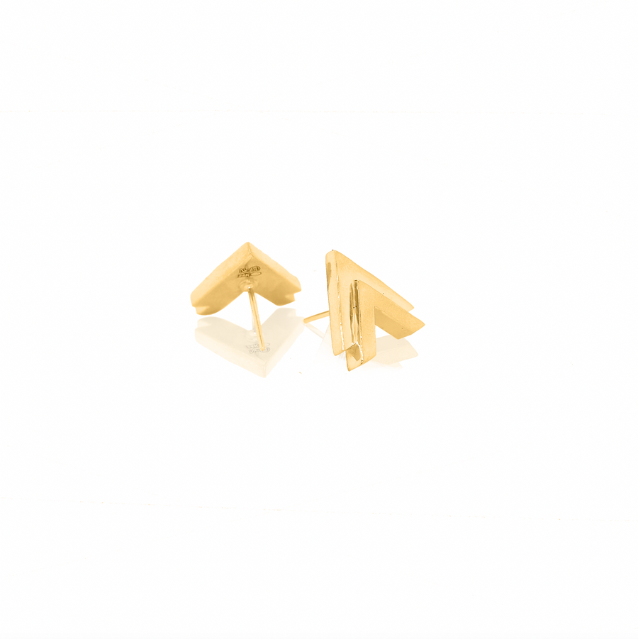 24Kt Gold Arrow Head Stud Earrings