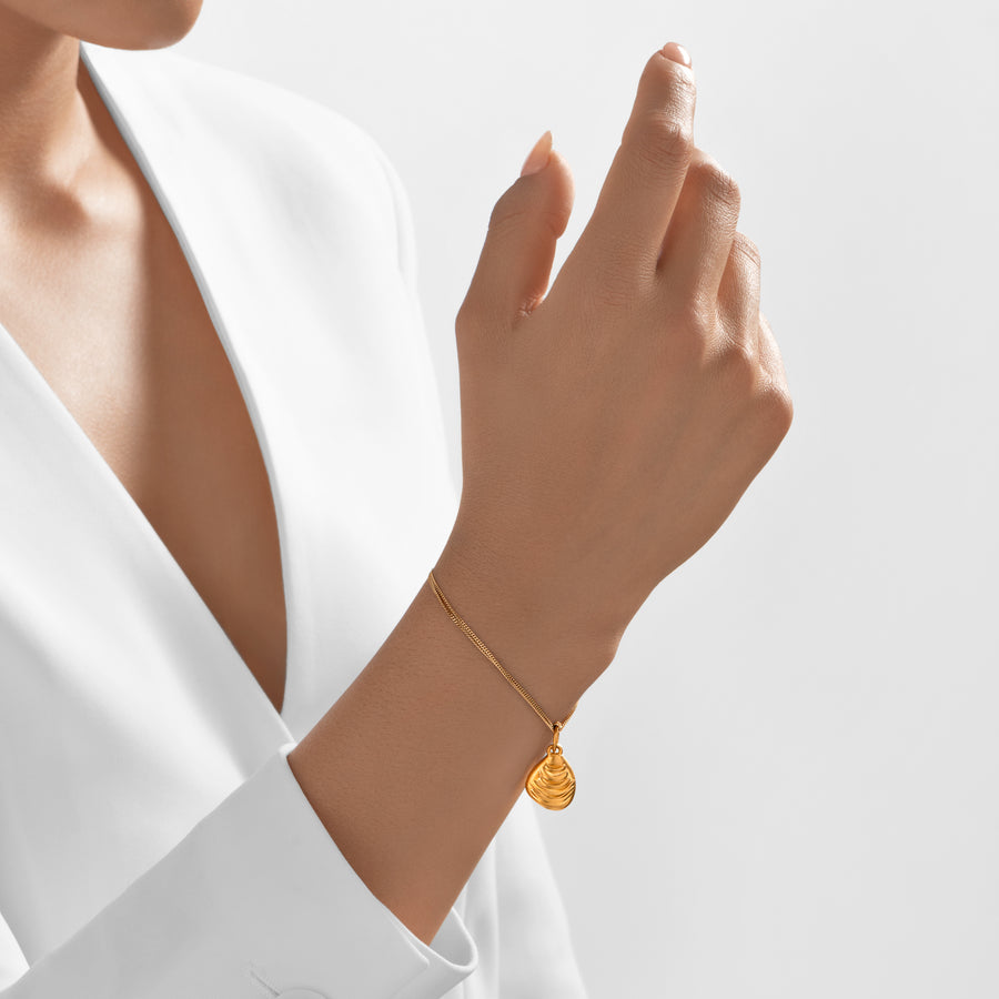 24Kt Gold Golden Oyster Charm