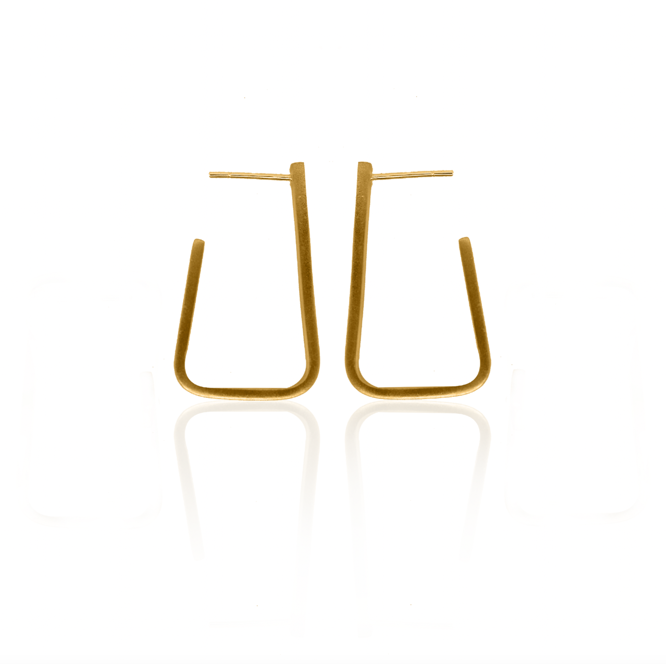 24Kt Gold Minimalist Triangle Earrings