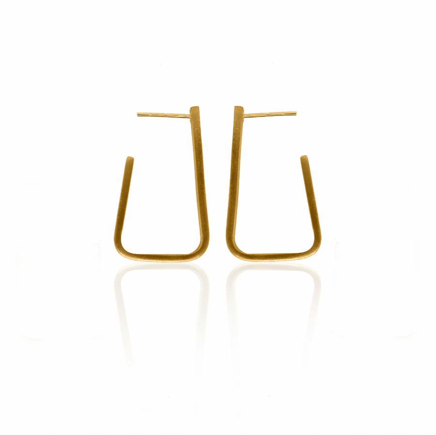 24Kt Gold Minimalist Triangle Earrings