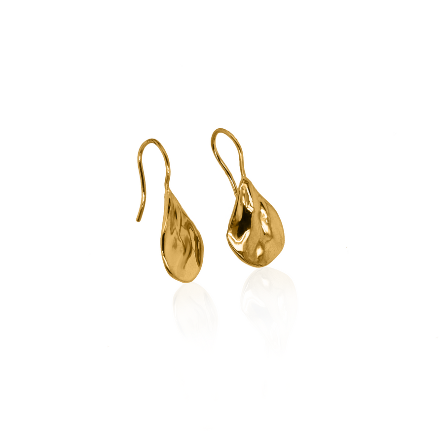 24Kt Gold Molten Drop Earrings