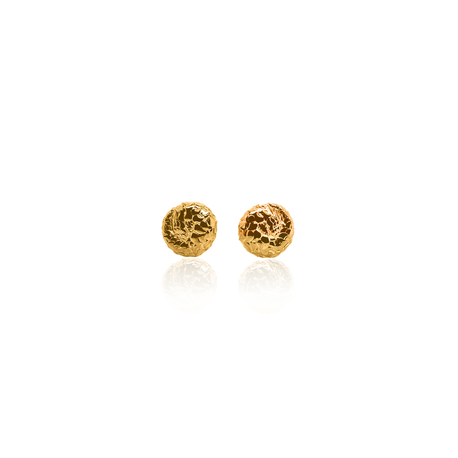 24Kt Gold Pangolin Stud Earrings