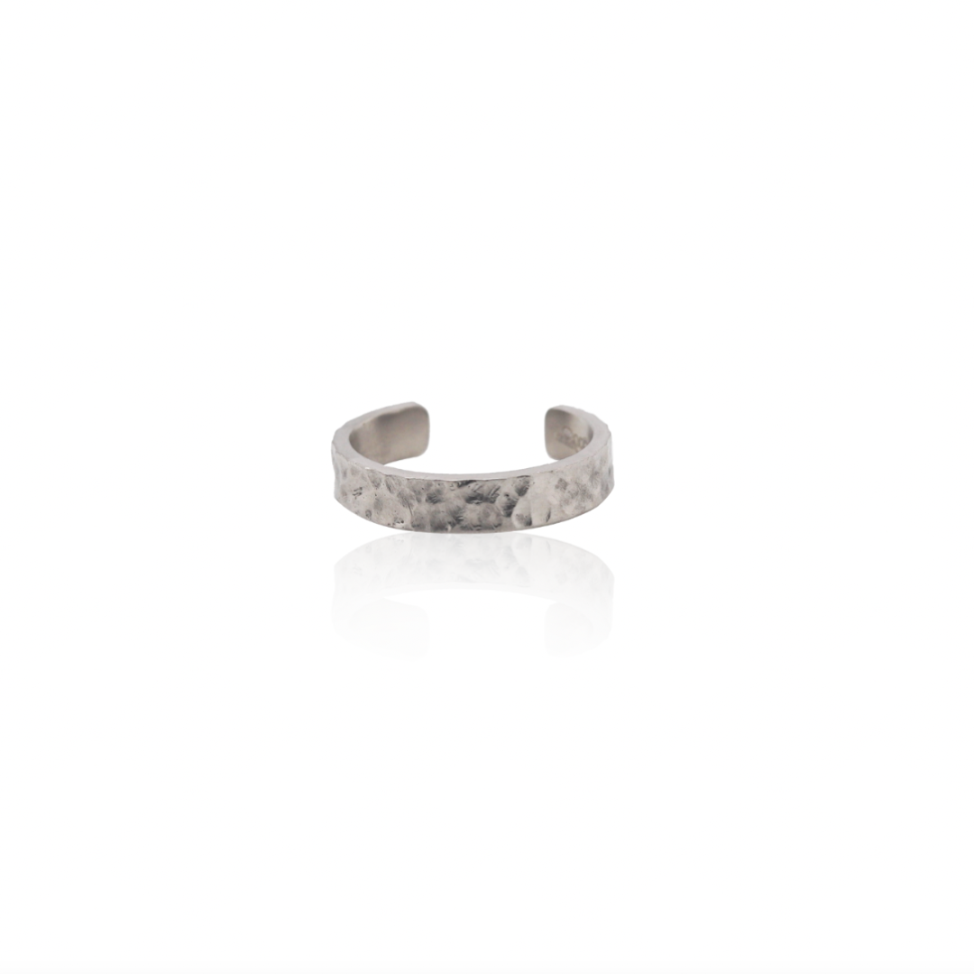 Nebu Gold 24k Platinum Hammered Cuff Ring Front View