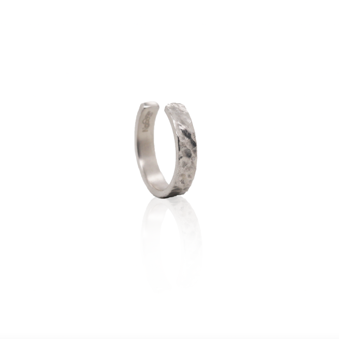 Nebu Gold 24k Platinum Hammered Cuff Ring Side View