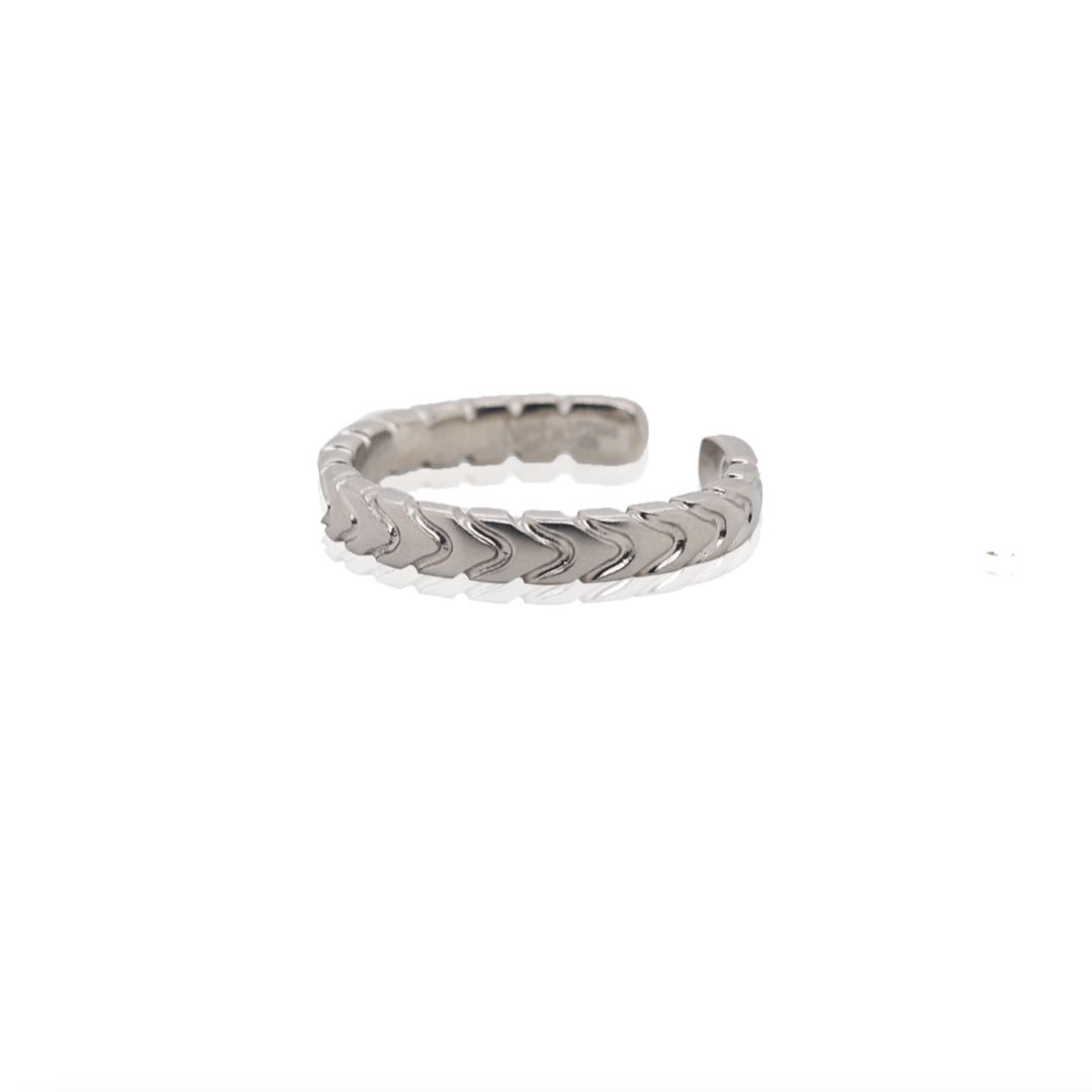 Nebu Gold 24k Platinum Modern Serpent Ring Front View