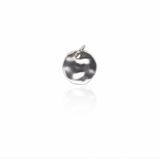 Nebu Gold 24k Platinum Soft Hammered Charm Front View