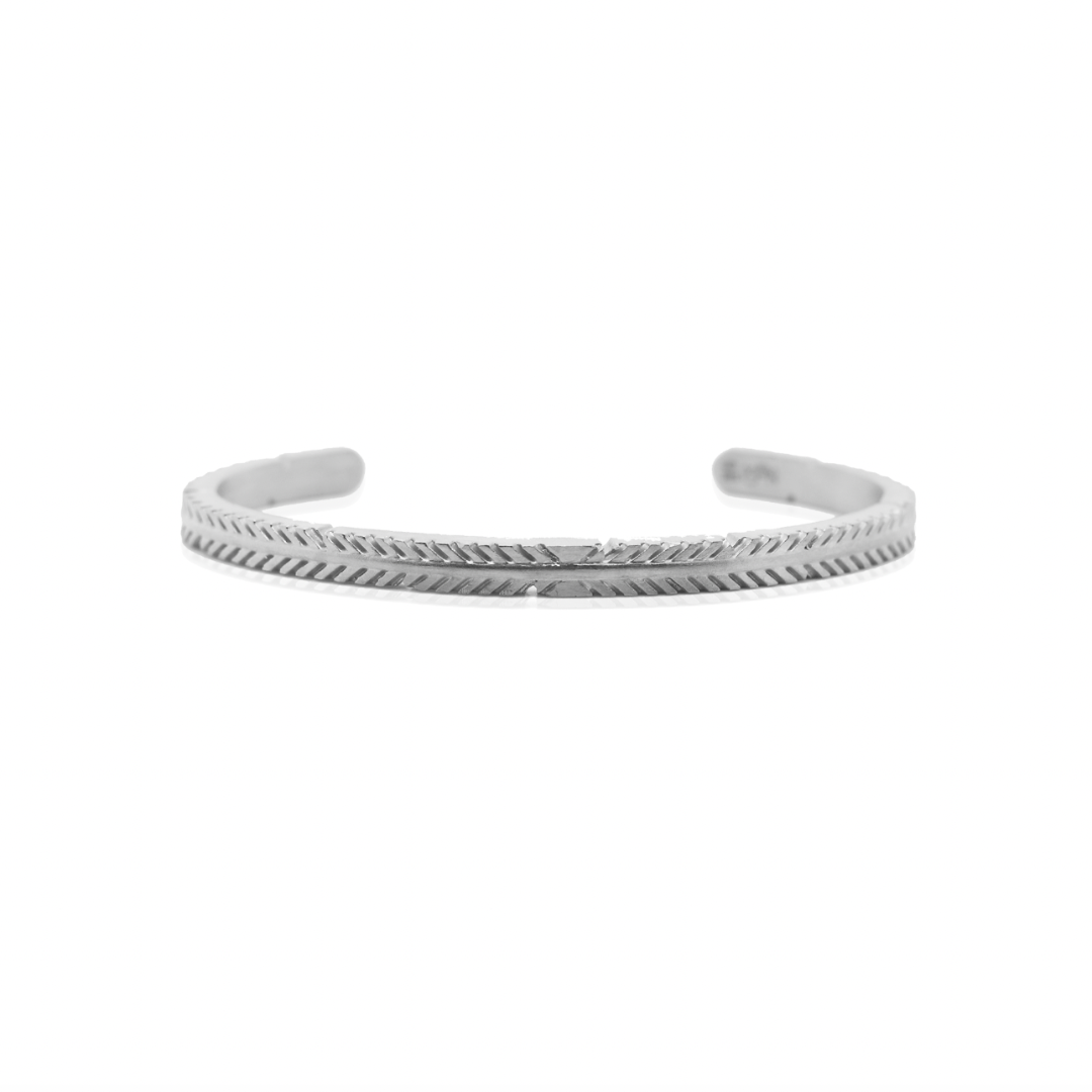 Nebu Gold 24k Platinum Tribal Embellished Bangle Front View