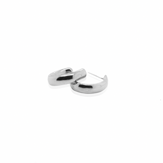 Nebu Gold 24kt Platinum Slender Hoop Earrings Front View