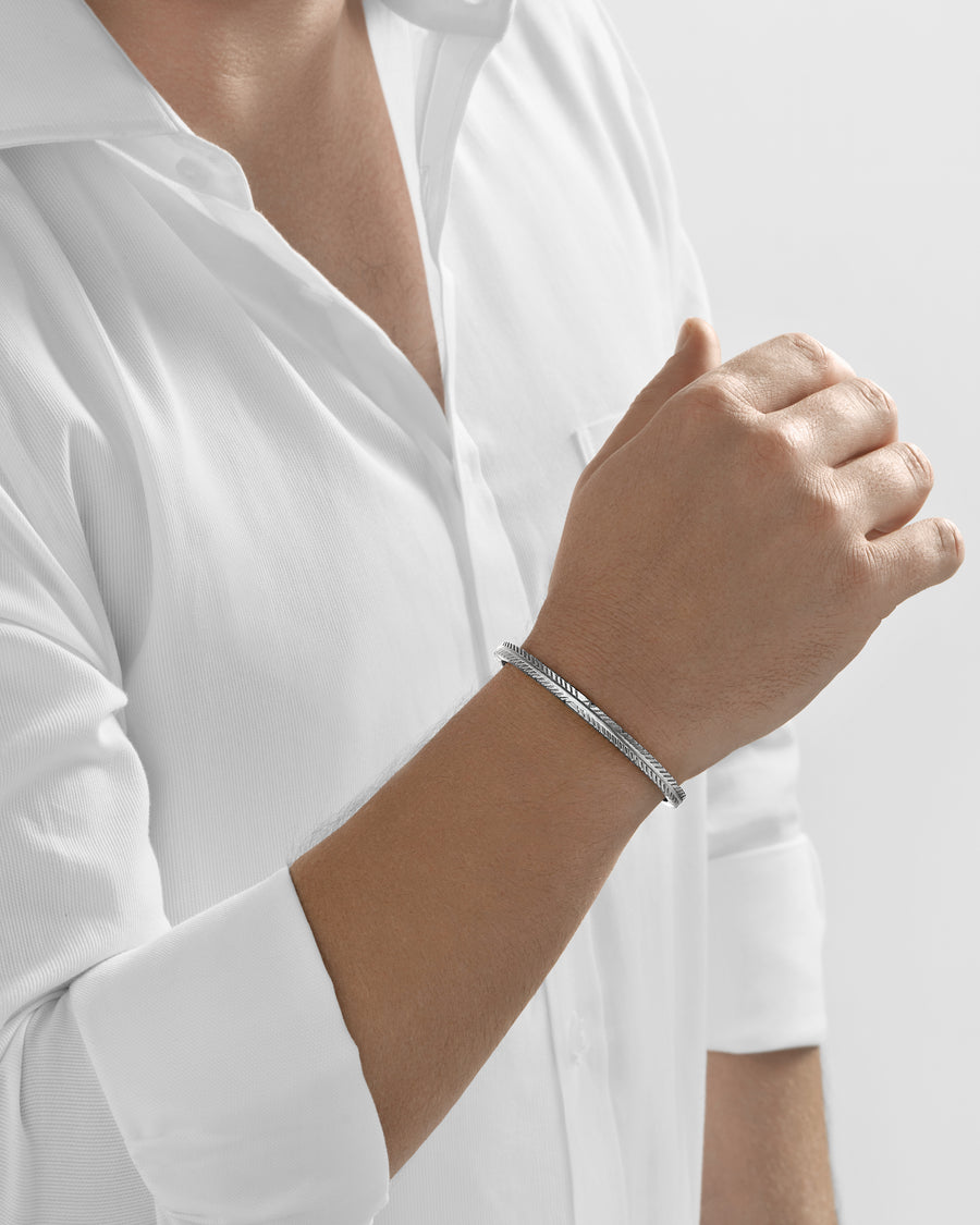 24Kt Platinum Tribal Embellished Bangle