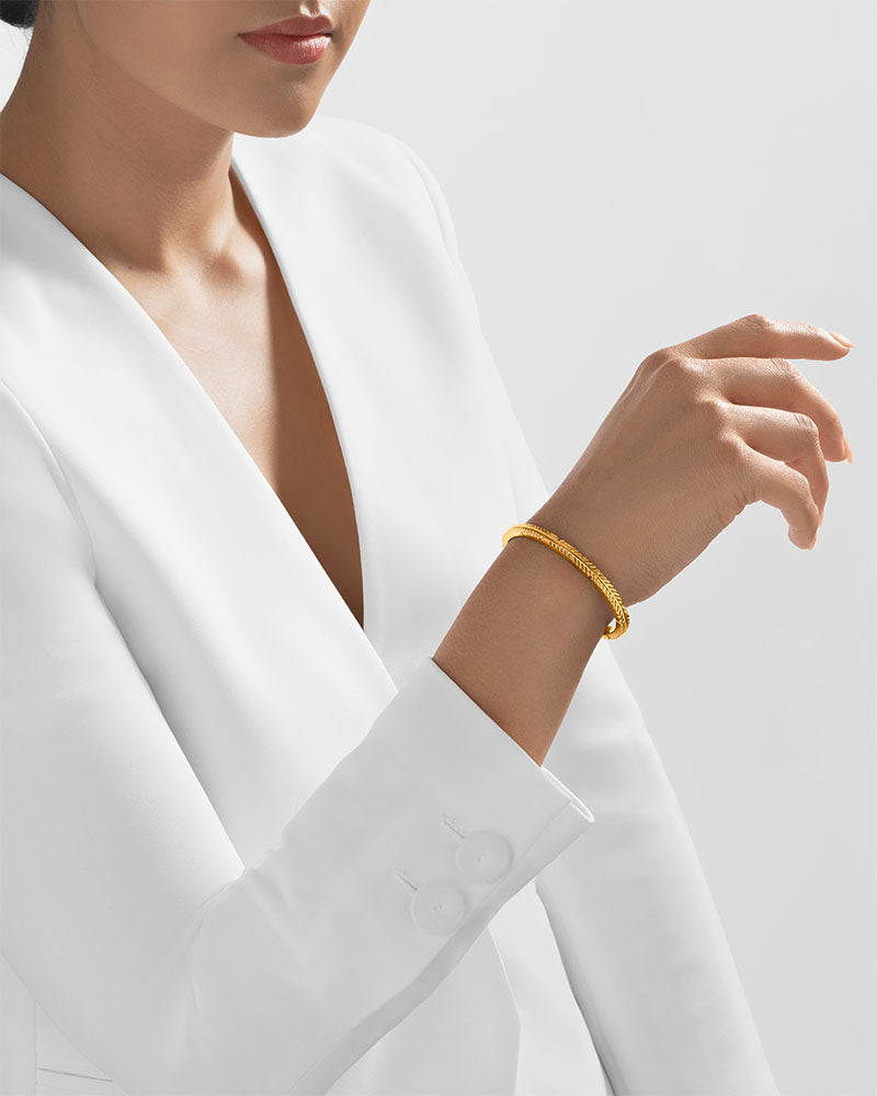 24Kt Gold Tribal Embellished Bangle